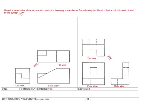 TOP VIEW FRONT VIEW RIGHT VIEW. . Orthographic to isometric drawing exercises with answers pdf